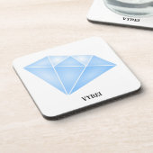 光沢のある青いダイヤモンドカラット コースター (左側)