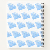 光沢のある青いダイヤモンドカラット ノートブック (裏面)