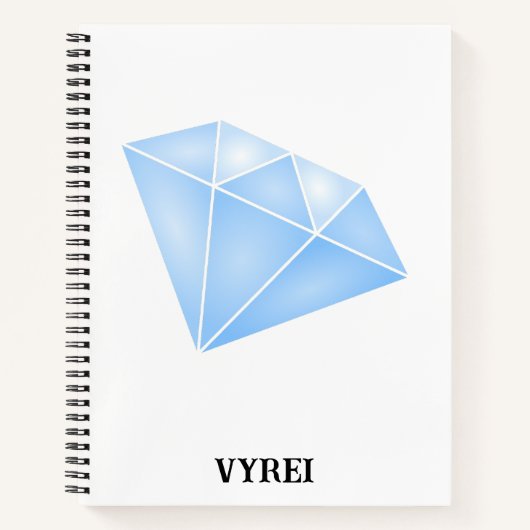 光沢のある青いダイヤモンドカラット ノートブック (正面)