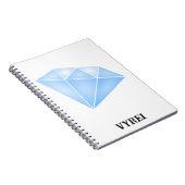 光沢のある青いダイヤモンドカラット ノートブック (右側)