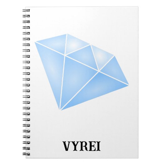 光沢のある青いダイヤモンドカラット ノートブック (正面)