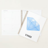 光沢のある青いダイヤモンドカラット プランナー手帳 (ディスプレー)