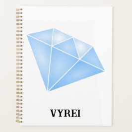 光沢のある青いダイヤモンドカラット プランナー手帳