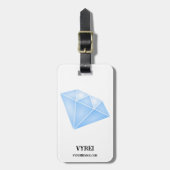 光沢のある青いダイヤモンドカラット ラゲッジタグ (正面縦)