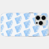 光沢のある青いダイヤモンドカラット Case-Mate iPhoneケース (裏面 (横))