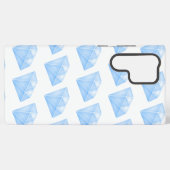 光沢のある青いダイヤモンドカラット SAMSUNG GALAXYケース (裏面横)