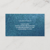 光沢のある青いテクスチャ 名刺 (裏面)