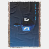 光沢のある青い浚渫船 スローブランケット (正面縦)