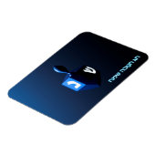 光沢のある青い浚渫船 マグネット (左側)