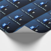 光沢のある青い浚渫船 ラッピングペーパー (角)