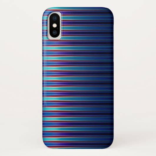 光沢のある青い縞模様 Case-Mate iPhoneケース (裏面)