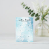 光沢のある青い《写真》ぼけ味ジュエリー3イヤリングディスプレイ 名刺 (スタンド正面)