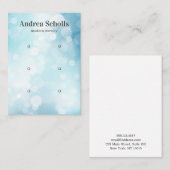 光沢のある青い《写真》ぼけ味ジュエリー3イヤリングディスプレイ 名刺 (正面/裏面)