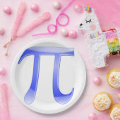 光沢のある青いPi記号 ペーパープレート (パーティー)