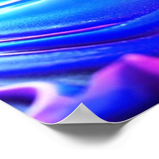 光沢のある青と紫のプラフェイクスチック抽象芸術 ポスター (角)