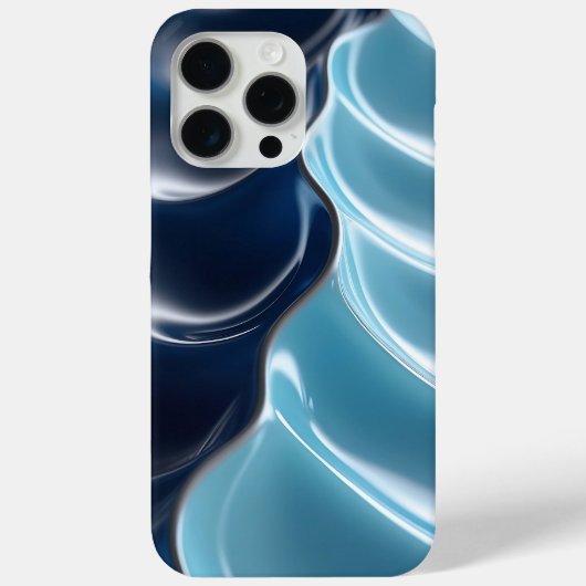 光沢のある青色の抽象芸術iPhoneケース Case-Mate iPhoneケース (裏面)