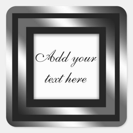 光沢のある黒いギフトステッカー スクエアシール (正面)