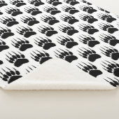 光沢のある黒いクマの前足印刷 シェルパブランケット (3/4)