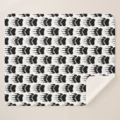 光沢のある黒いクマの前足印刷 シェルパブランケット (正面(横))