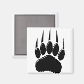 光沢のある黒いクマの前足印刷 マグネット (正面/裏面)