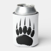 光沢のある黒いクマの前足印刷 缶クーラー (缶正面)