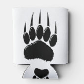 光沢のある黒いクマの前足印刷 缶クーラー (裏面)