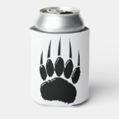 光沢のある黒いクマの前足印刷 缶クーラー (缶裏面)