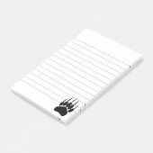 光沢のある黒いクマの手前印刷ライン ポストイット (アングル)