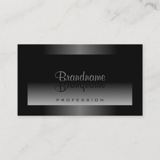 光沢のある黒いグレーと白のグラデーショモダンン 名刺 (正面)
