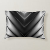 光沢のある黒いシルクサテン アクセントクッション (裏面)