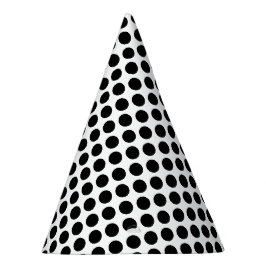 光沢のある黒いドットを持つシック無地のなホワイトハット パーティーハット