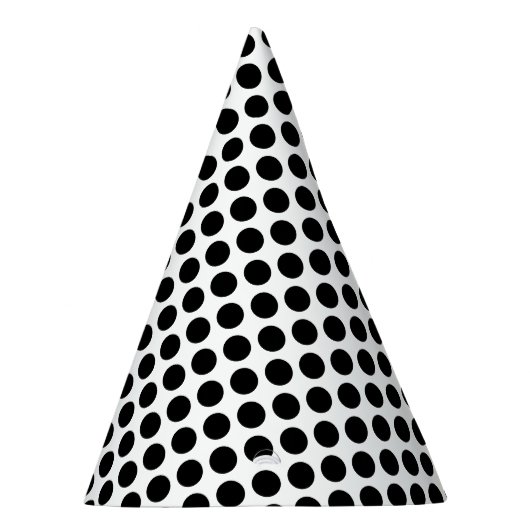 光沢のある黒いドットを持つシック無地のなホワイトハット パーティーハット (右)