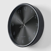 光沢のある黒いメタリックテクスチャのイメージ 壁時計 (傾斜)