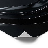 光沢のある黒い液体の3D抽象波 ポスター (角)