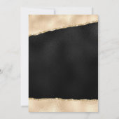 光沢のある黒と金ゴールドグリッターグラマラスVIPパーティー 招待状 (裏面)