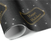 光沢のある黒のグラマラスなセクショきらめくン ラッピングペーパー (ロールコーナー)