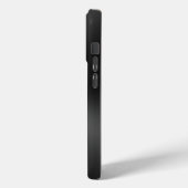 光沢のある黒のステンレス鋼ルックモノグラムモノグラム Case-Mate iPhoneケース (裏面 / 左)