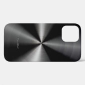 光沢のある黒の金属プリントステンレス鋼の外観 Case-Mate iPhoneケース (裏面 (横))