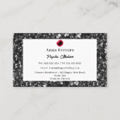 光沢のある黒曜石と赤いクリスタルボールロイヤリティカード 紹介カード (裏面)