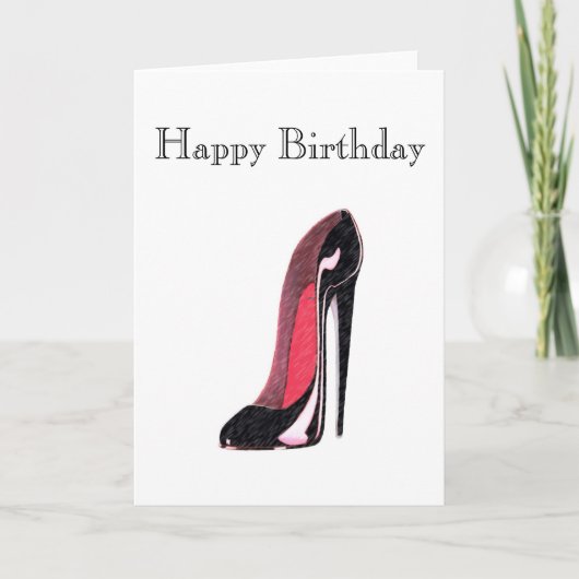 光沢のある黒離れいスチレット カード (正面)