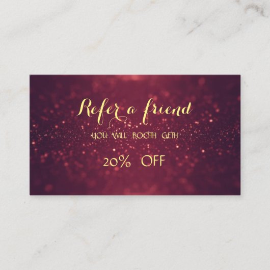 光沢のある、エレガントグリッター《写真》ぼけ味紹介カード 紹介カード (正面)