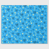 光沢のある，ハート,カラフル，星，金属，黄金， ラッピングペーパー (フラット)