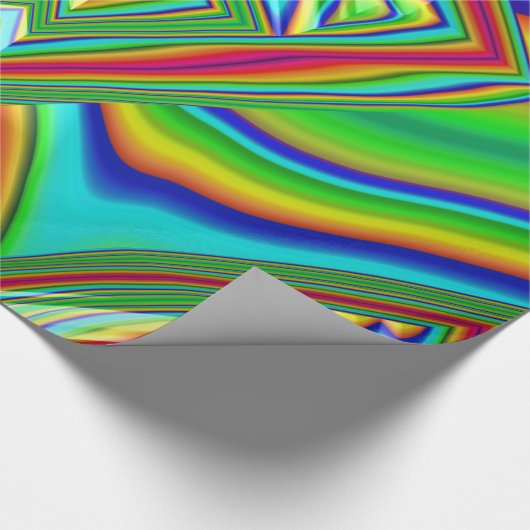 光沢のある~色数々ののフラクタル~クリスマスラッピング ラッピングペーパー (角)