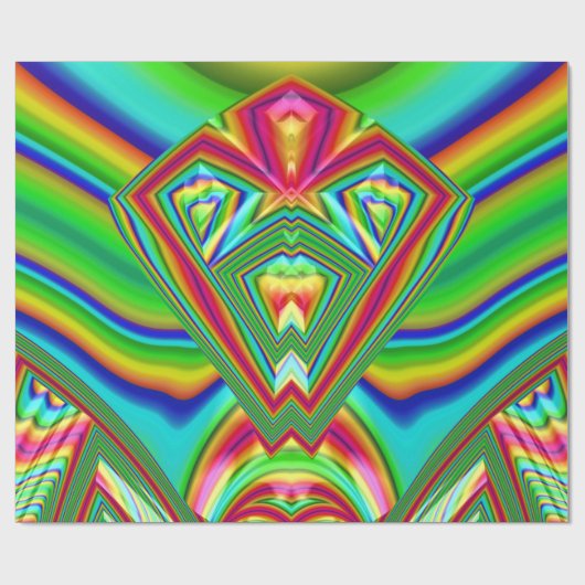 光沢のある~色数々ののフラクタル~クリスマスラッピング ラッピングペーパー (フラット)