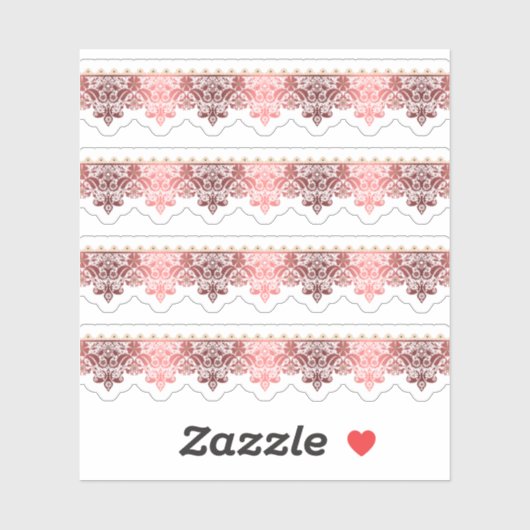 光沢のある、赤いレース、レース、赤、透かし シール (シート)