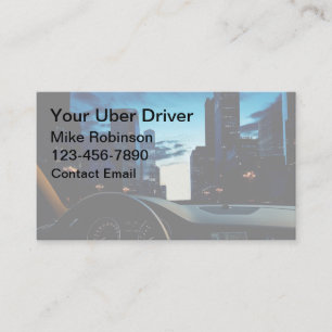 光沢のあるUberカーサービスドライバーのビジネスカード 名刺
