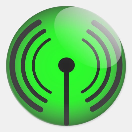 光沢のあるwifiシール ラウンドシール (正面)