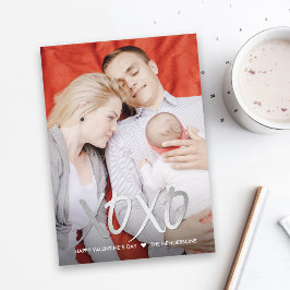 光沢のあるXOXOバレンタインの写真カード シーズンカード