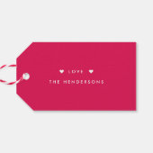 光沢のあるXOXO編集可能カラーバレンタインデイギフトラベル ギフトタグ (裏面横)