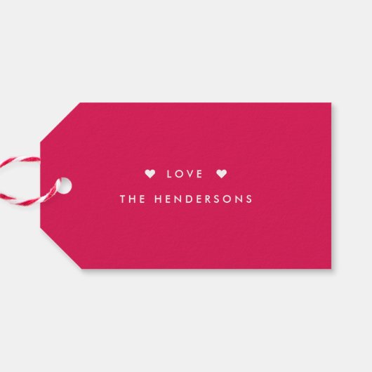 光沢のあるXOXO編集可能カラーバレンタインデイギフトラベル ギフトタグ (裏面横)